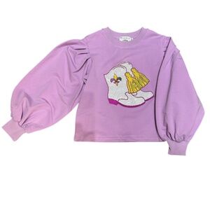 GIRLS SEQUIN MARDI GRAS BOOTS SWEATSHIRT - BLENDED SPIRIT